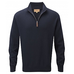 Schoffel Cashmere/Cotton 1/4 Zip Jumper Navy