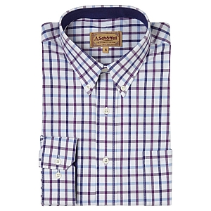 Schoffel Brancaster Purple Check Shirt