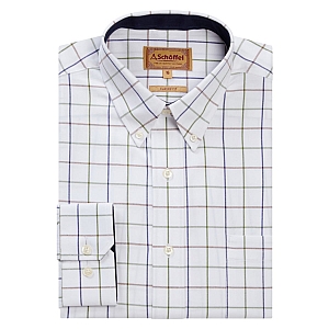 Schoffel Brancaster Navy/Brown/Olive Wide Check Shirt