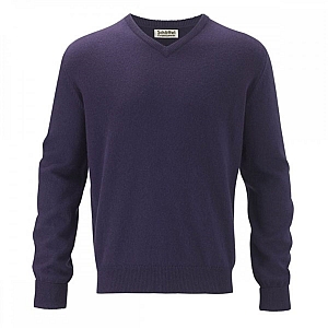 Schoffel Lambswool V Neck Jumper Purple