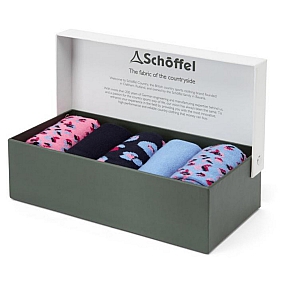 Schoffel Ladies Bamboo Sock (Box of 5) Dusty Pink Mix