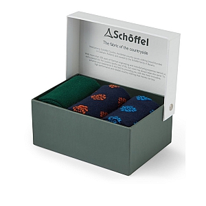 Schoffel Mens Bamboo Sock (Box of 3) Pine Cone Print Mix