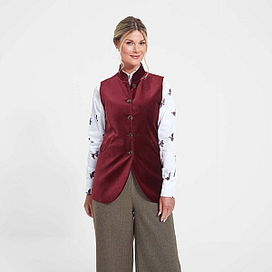 Schoffel Ladies Nehru Waistcoat - Ruby